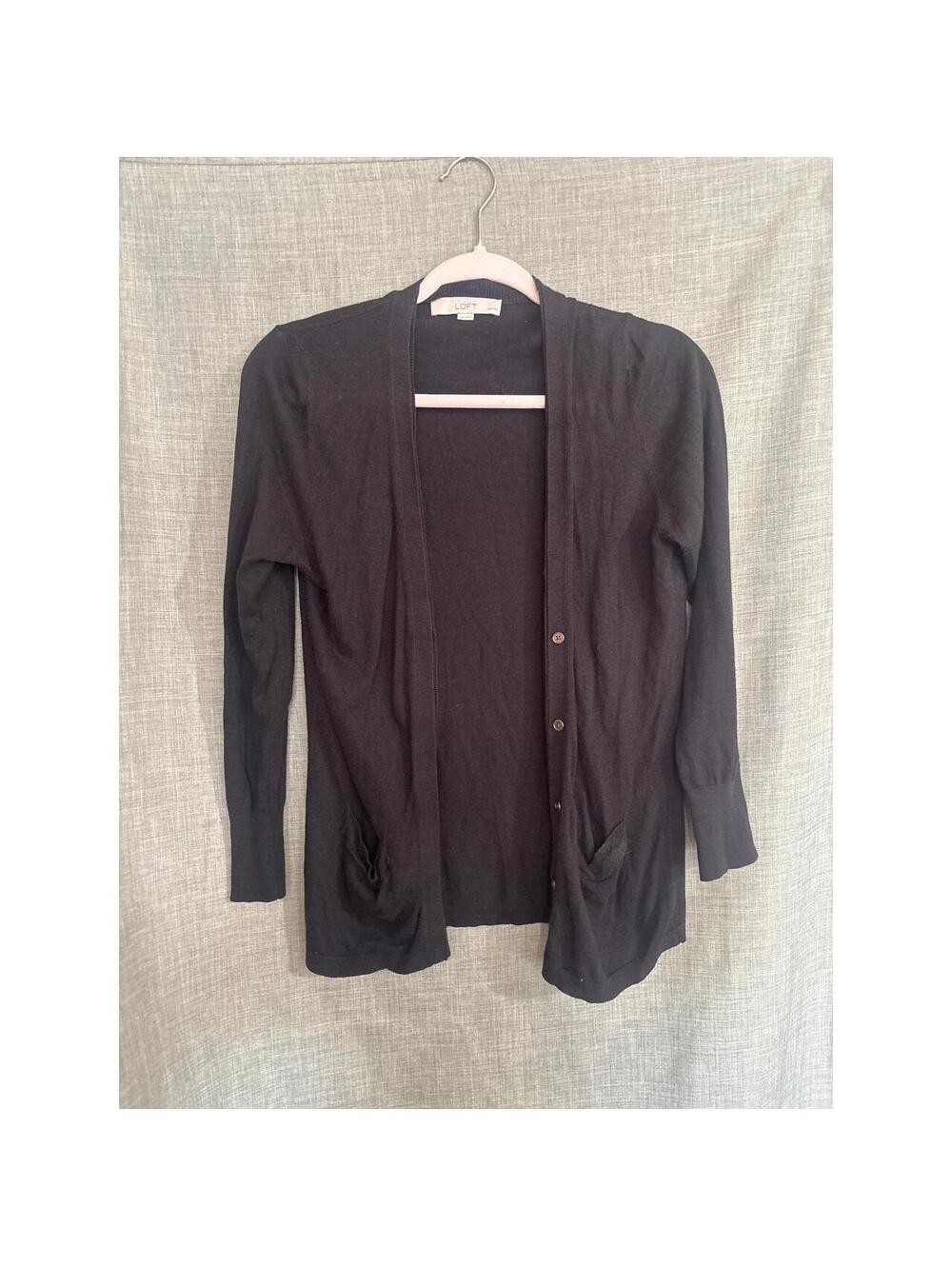 Loft black button up cardigan